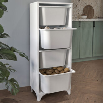 Alternative view of Συρταριέρα κουζίνας - μπάνιου Kayra I Megapap με 4 συρτάρια χρώμα λευκό 45,3x29,7x116,3εκ.