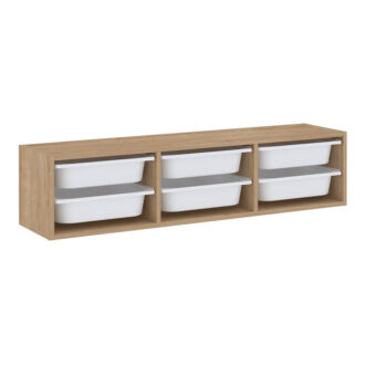 Alternative view of Συρταριέρα επιτοίχια Pavia Megapap με 6 συρτάρια χρώμα sapphire oak 132x31x30,7εκ.