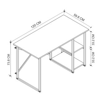 Alternative view of Γραφείο εργασίας Odeon Megapap χρώμα rustic καρυδί 120x59,8x73,8εκ.