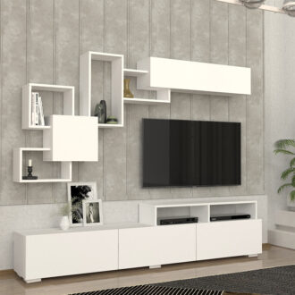 Alternative view of Σύνθεση τηλεόρασης Stamatia Megapap χρώμα λευκό 210x36,8x46,8εκ.