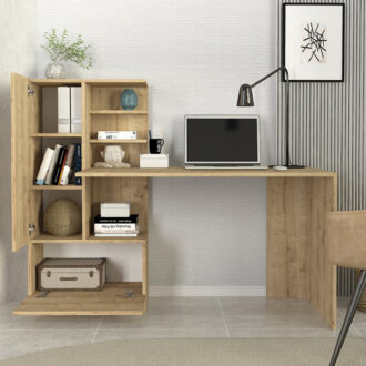 Alternative view of Γραφείο εργασίας Domingo Megapap χρώμα sapphire oak 149,5x60x120εκ.