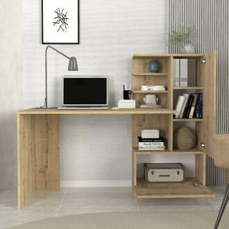 Alternative view of Γραφείο εργασίας Merino Megapap χρώμα sapphire oak 149,5x61,8x120εκ.