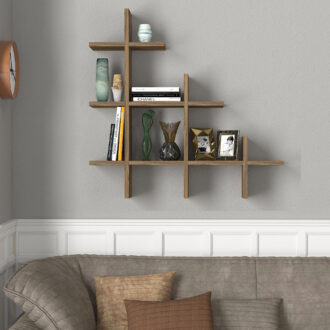 Alternative view of Ραφιέρα τοίχου Juke Megapap χρώμα καρυδί 81,8x18x80εκ.