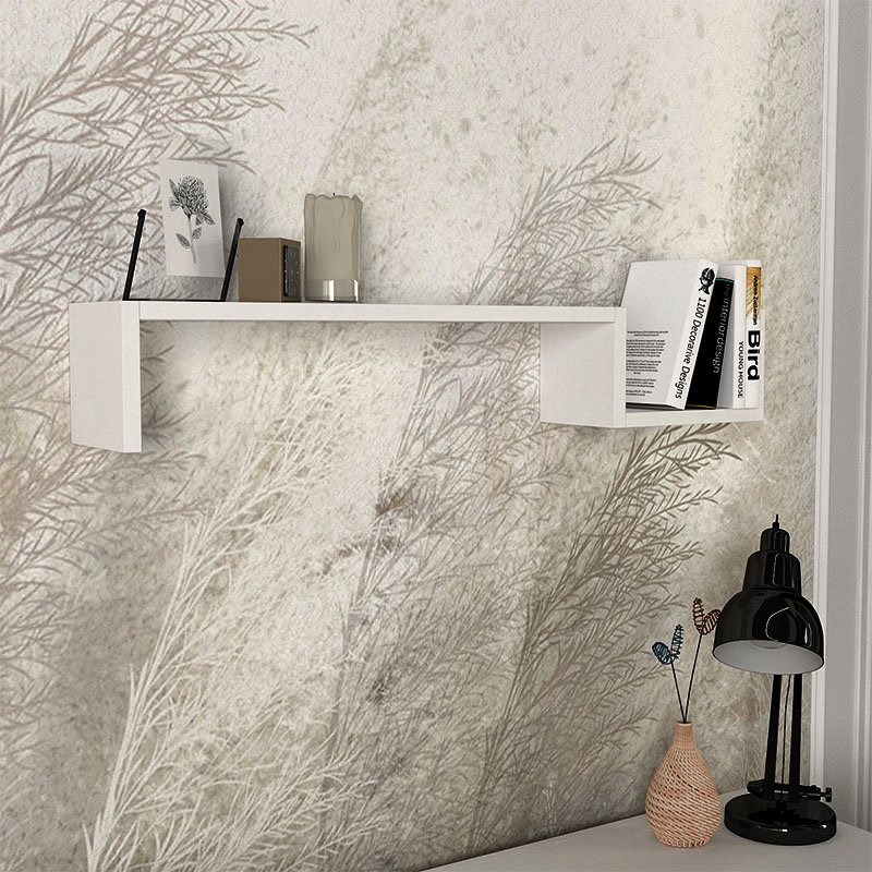 Ραφιέρα τοίχου Happy Megapap χρώμα λευκό 87,4x14,5x14,5εκ.