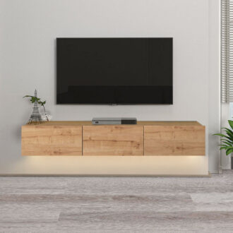 Alternative view of Έπιπλο τηλεόρασης επιτοίχιο Damla Megapap με LED χρώμα sapphire oak 180x29,5x29,5εκ.