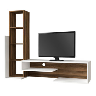 Alternative view of Σύνθεση τηλεόρασης Bend Megapap χρώμα λευκό - καρυδί 153,6x39x131εκ.