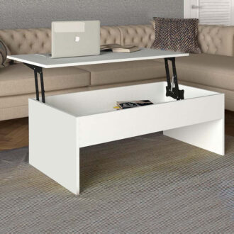 Alternative view of Τραπεζάκι σαλονιού Devon Megapap με σερβιτόρο χρώμα λευκό 110x60x44,8εκ.