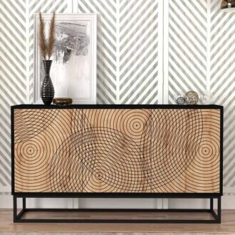 Alternative view of Μπουφές Themis Megapap χρώμα μαύρο - sapphire oak 150x35x83,6εκ.