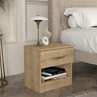 Κομοδίνο Lube Megapap χρώμα sapphire oak 40x28,2x40εκ.