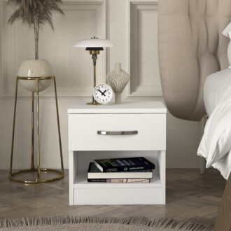 Alternative view of Κομοδίνο Lube Megapap χρώμα λευκό 40x28,2x40εκ.