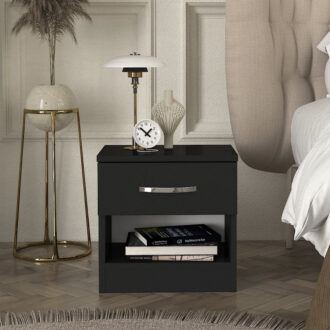 Alternative view of Κομοδίνο Lube Megapap χρώμα μαύρο 40x28,2x40εκ.