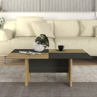 Alternative view of Τραπεζάκι σαλονιού Venita Megapap χρώμα sapphire oak - ανθρακί 90x60x33,8εκ.