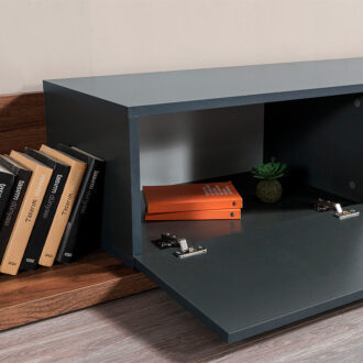 Alternative view of Έπιπλο τηλεόρασης Enstey Megapap επεκτεινόμενο χρώμα καρυδί - ανθρακί 260x41,8x33,5εκ.