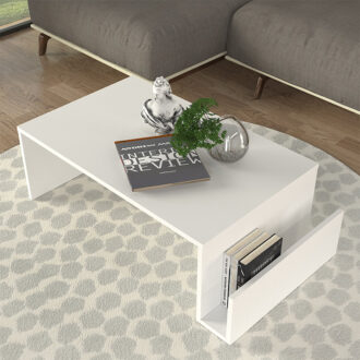 Alternative view of Τραπεζάκι σαλονιού Regnar Megapap χρώμα λευκό 100,6x55x31,8εκ.