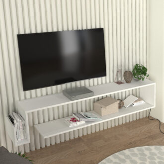 Alternative view of Έπιπλο τηλεόρασης επιτοίχιο Regnar Megapap χρώμα λευκό 168,6x25x31,8εκ.