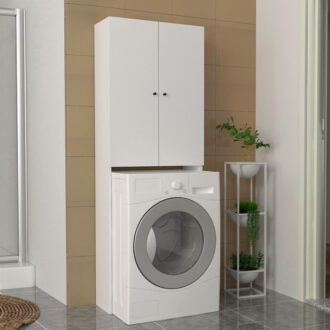 Alternative view of Έπιπλο πλυντηρίου Romme Megapap χρώμα λευκό 65x27,1x180εκ.