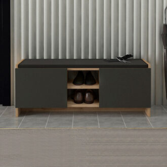 Alternative view of Παπουτσοθήκη Verly Megapap χρώμα sapphire oak - ανθρακί 110x33,2x43εκ.