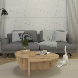 Alternative view of Τραπεζάκι σαλονιού Nilvia Megapap χρώμα sapphire oak Ø85x35εκ.