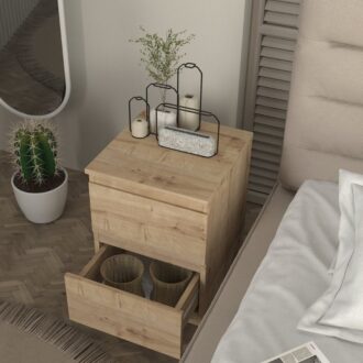 Alternative view of Κομοδίνο Breve Megapap χρώμα sapphire oak 39,8x41,8x55εκ.