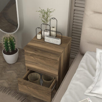 Alternative view of Κομοδίνο Breve Megapap χρώμα καρυδί 39,8x41,8x55εκ.