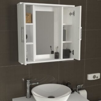 Alternative view of Καθρέπτης μπάνιου Surra Μegapap χρώμα λευκό 65x15,3x65εκ.