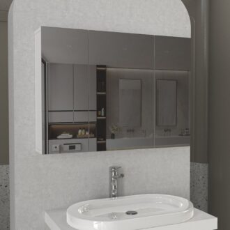 Alternative view of Καθρέπτης μπάνιου Base Μegapap χρώμα λευκό 90x17,1x65εκ.