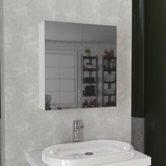 Alternative view of Καθρέπτης μπάνιου Binary Μegapap χρώμα λευκό 60x17,2x65εκ.