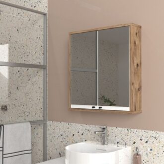 Alternative view of Καθρέπτης μπάνιου Lilian Μegapap χρώμα atlantic pine 59,6x14,6x65εκ.