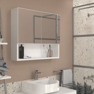 Alternative view of Καθρέπτης μπάνιου Trama Μegapap χρώμα λευκό 75x16,8x65εκ.