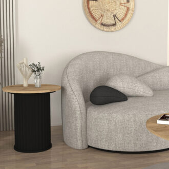 Alternative view of Τραπεζάκι βοηθητικό Bohema Megapap χρώμα μαύρο - sepet oak Ø50x53,2εκ.