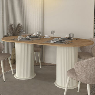 Alternative view of Τραπέζι Bohema Megapap χρώμα ivory - sepet oak 180x90x77,7εκ.