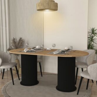 Alternative view of Τραπέζι Bohema Megapap χρώμα μαύρο - sepet oak 180x90x77,7εκ.