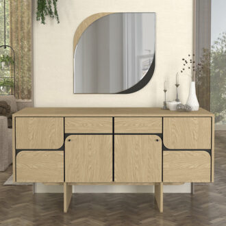 Alternative view of Καθρέπτης τοίχου Lava Μegapap χρώμα rota oak - ανθρακί 70x2,2x70εκ.