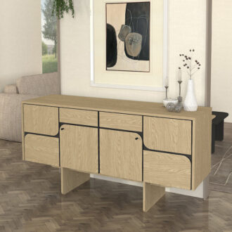 Alternative view of Μπουφές Lava Megapap χρώμα rota oak - ανθρακί 150x44,6x76εκ.