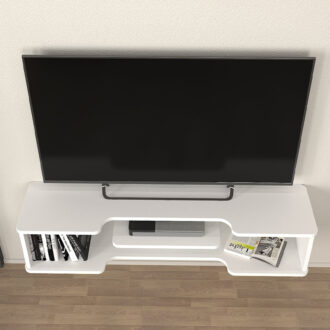 Alternative view of Έπιπλο τηλεόρασης επιτοίχιο Perry Megapap χρώμα λευκό 120x29,6x25,6εκ.