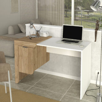 Alternative view of Γραφείο εργασίας Dario Megapap χρώμα sepet oak - λευκό 120x60x73,2εκ.