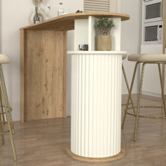 Alternative view of Τραπέζι μπαρ Bohema Megapap χρώμα sepet oak - ivory 150x51,6x101,8εκ.