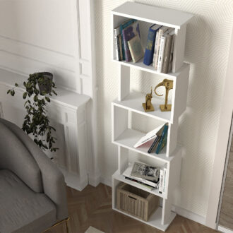 Alternative view of Βιβλιοθήκη Alvina Megapap χρώμα λευκό 45x19,6x158,8εκ.