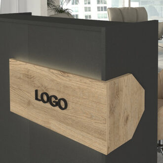 Alternative view of Γραφείο υποδοχής - reception Aloha Megapap με LED χρώμα ανθρακί - sepet oak 95,5x40x110,3εκ.