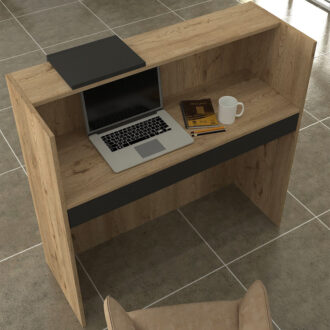 Alternative view of Γραφείο υποδοχής - reception Navita Megapap με LED χρώμα sepet oak - ανθρακί 113,6x42x111,8εκ.