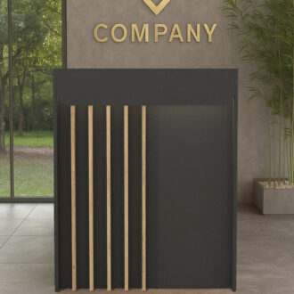 Alternative view of Γραφείο υποδοχής - reception Karibu Megapap με LED χρώμα ανθρακί - sepet oak 90x40x100εκ.