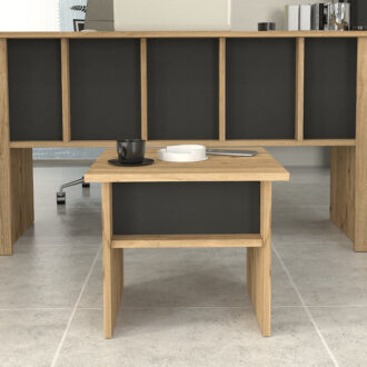 Alternative view of Τραπεζάκι σαλονιού - γραφείου Nika Megapap χρώμα sepet oak - ανθρακί 45x45x40εκ.