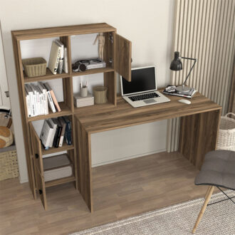 Alternative view of Γραφείο εργασίας Lesya Megapap αναστρέψιμο χρώμα καρυδί 159,2x59,6x141,2εκ.