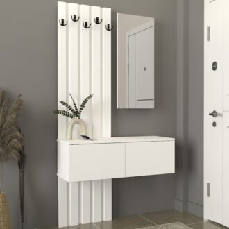 Alternative view of Έπιπλο εισόδου Kanso Megapap χρώμα λευκό 100x35x196,7εκ.