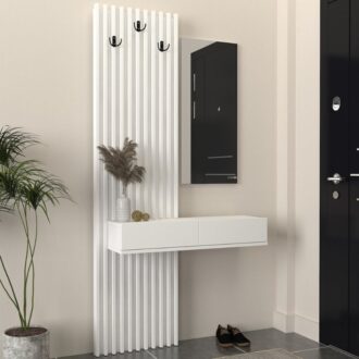 Alternative view of Έπιπλο εισόδου Elois Megapap χρώμα λευκό 96,6x26,8x195,5εκ.