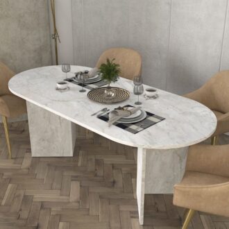 Alternative view of Τραπέζι Cortado Megapap χρώμα λευκό εφέ μαρμάρου 200x90x74εκ.
