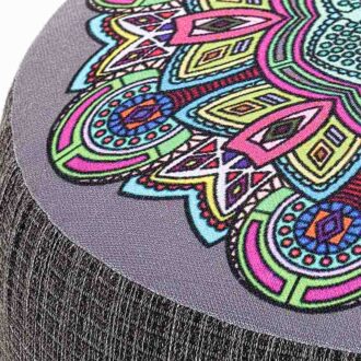 Alternative view of Σκαμπώ Enna Megapap υφασμάτινο χρώμα γκρι 40x40x42εκ.