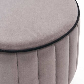 Alternative view of Σκαμπώ Rose Megapap βελούδινο χρώμα γκρι 40x40x40εκ.