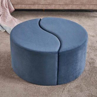 Alternative view of Σκαμπώ Alis Megapap βελούδινο χρώμα μπλε 80x80x40εκ.