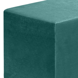 Alternative view of Σκαμπώ April Megapap βελούδινο χρώμα κυπαρισσί 40x40x40εκ.